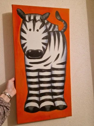 Cuadro Cebra Acrílico Naranja