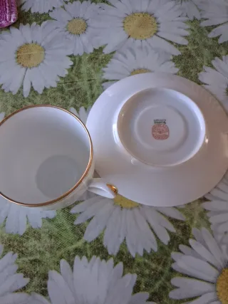 Taza y plato Limoges porcelana