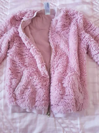 Chaqueta niña rosa peluche