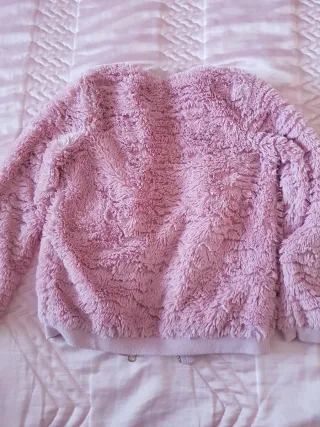 Chaqueta niña rosa peluche