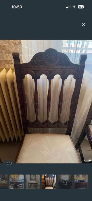Mesa Castellana y 6 Sillas Madera Maciza