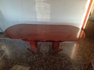 Mesa comedor extensible madera + sillas