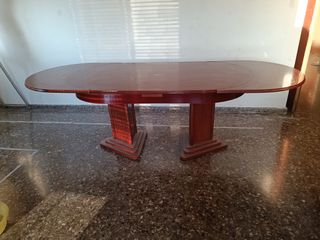 Mesa comedor extensible madera + sillas