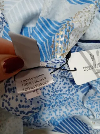 Foulard fantasia blu e oro