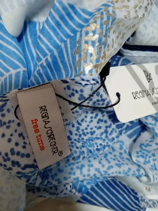 Foulard fantasia blu e oro