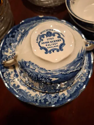 Juego de té inglés porcelana azul