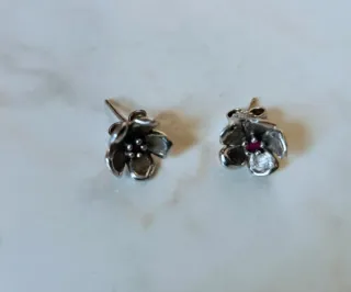 Orecchini Argento con Rubini Naturali