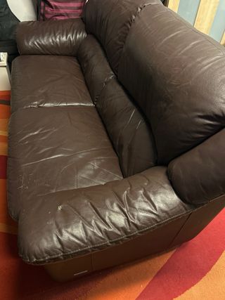 Sofá Piel Sintética Marrón