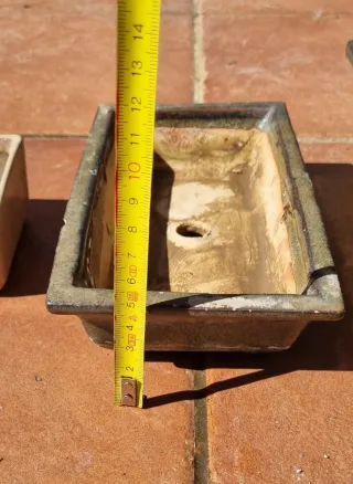 3 tiestos bonsai cerámica