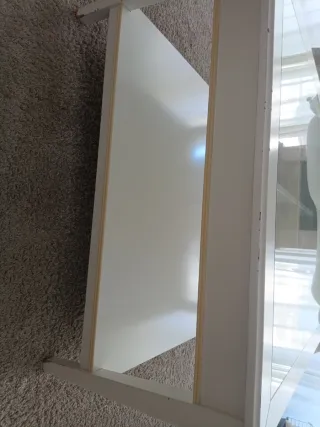 Mesa centro Ikea Liatorp blanca cristal.