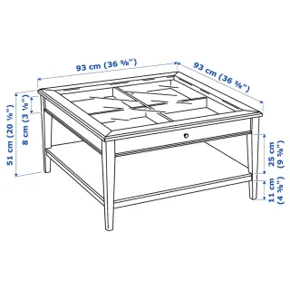 Mesa centro Ikea Liatorp blanca cristal.