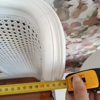 Cabecero Ratán Rejilla Blanco para cama de 1.35m
