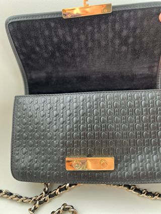 Bolso Carolina Herrera Original Negro Dorado