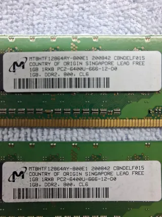 Memoria RAM DDR2 1GB Micron PC2-6400