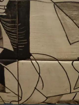 Cuadro Guernica pintado a mano