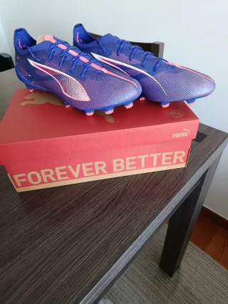 Botas Puma gama alta azul y rosa