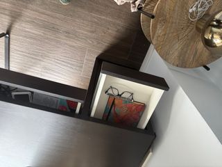 Escritorio negro madera y metal