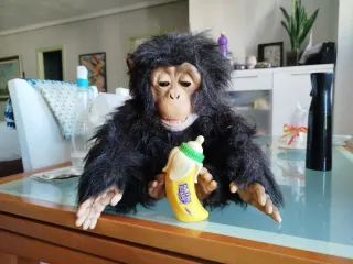 Orsacchiotto con biberon in peluche, altezza 30 cm