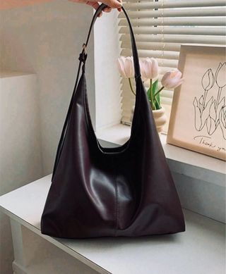 Borsa elegante marrone e beige