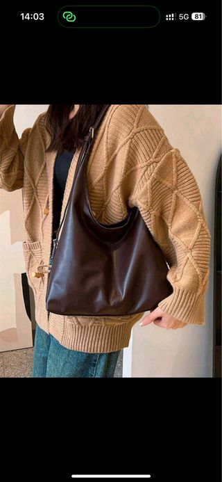 Borsa elegante marrone e beige