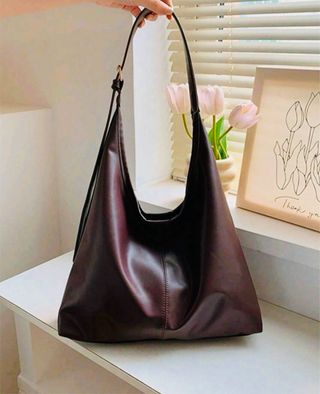 Borsa elegante marrone e beige