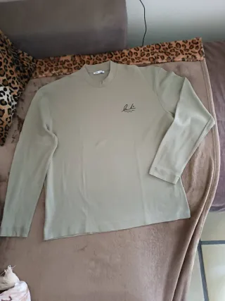 Maglia Zara uomo verde manica lunga cotone