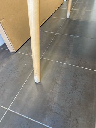 Mesa de comedor blanca patas madera