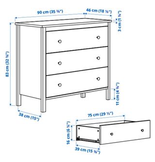 Cómoda 3 cajones Ikea blanca