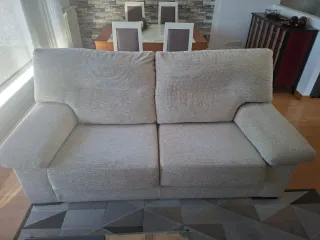 SOFÁ 2 ASIENTOS GRANDE TELA BEIGE