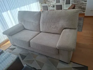 SOFÁ 2 ASIENTOS GRANDE TELA BEIGE