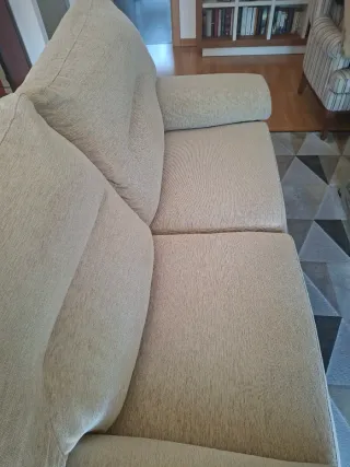 SOFÁ 2 ASIENTOS GRANDE TELA BEIGE