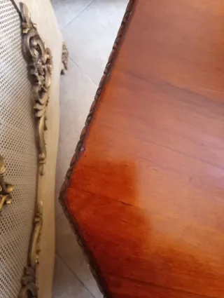 Tavolino Ottagonale Girevole Stile Luigi Filippo