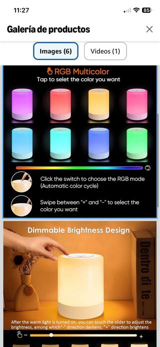 Lámpara LED táctil USB