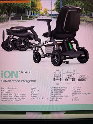 Silla Eléctrica Teyder Ion, de estructura ligera.