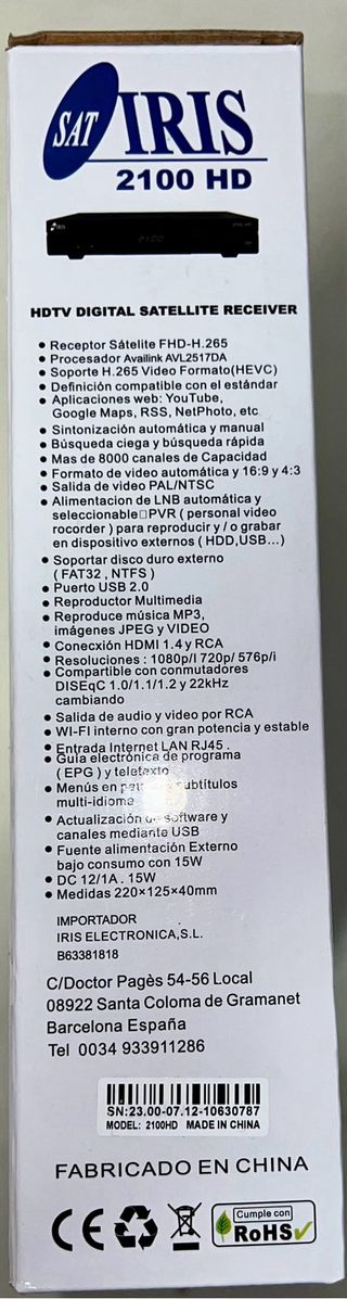 Receptor Satélite HDTV Airis 2100 HD