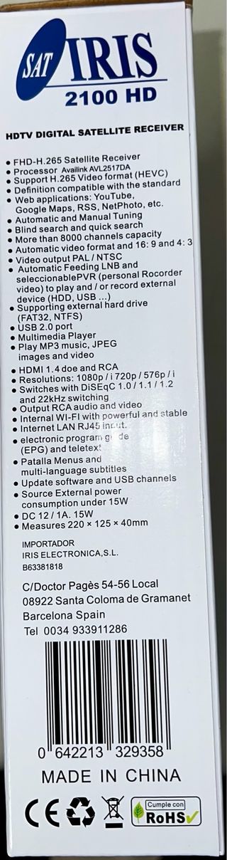 Receptor Satélite HDTV Airis 2100 HD