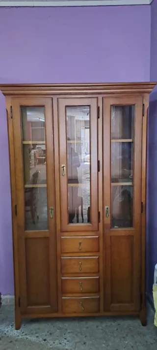Vitrina de madera y cristal