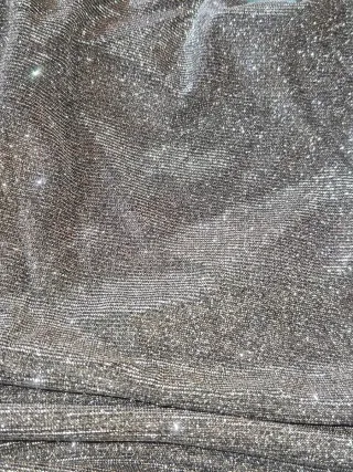 Draped collar crisscross backless glitter cami top