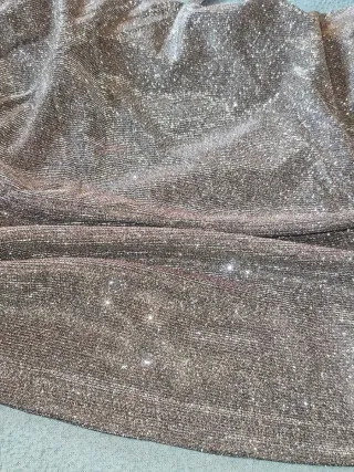 Draped collar crisscross backless glitter cami top