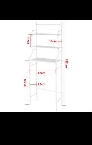 Scaffale da bagno in metallo bianco