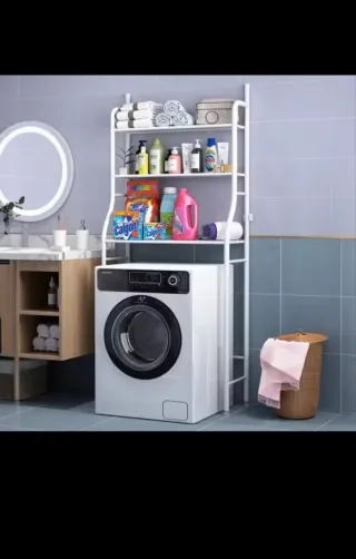 Scaffale da bagno in metallo bianco