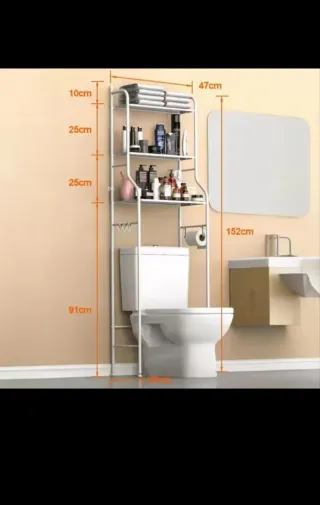 Scaffale da bagno in metallo bianco