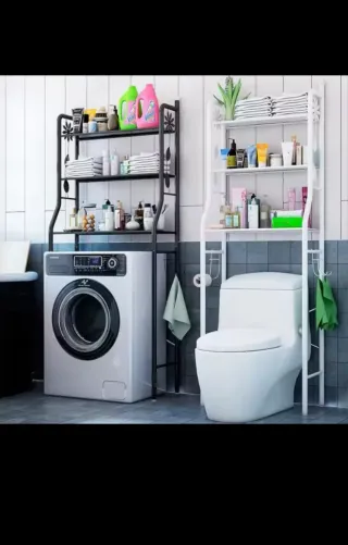 Scaffale da bagno in metallo bianco