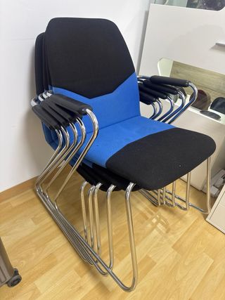 Juego 6 Sillas Oficina/Conferencia Tela y Metal