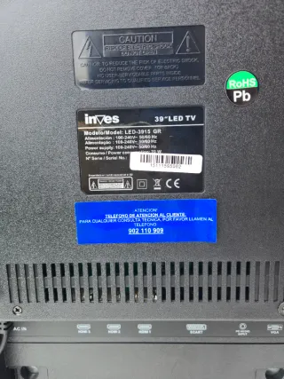 TV Inves 39" pulgadas (Corte Inglés)