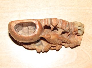 Tintero oriental chino piedra pájaro mitad s. XX
