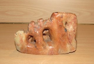 Tintero oriental chino piedra pájaro mitad s. XX