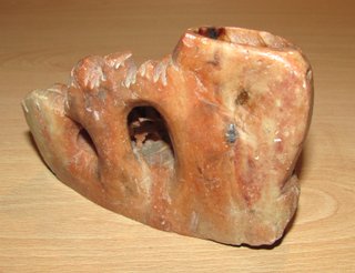 Tintero oriental chino piedra pájaro mitad s. XX