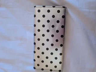 Monedero Billetera Lunares Plateado