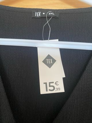 Vestido negro cruzado talla XXXL